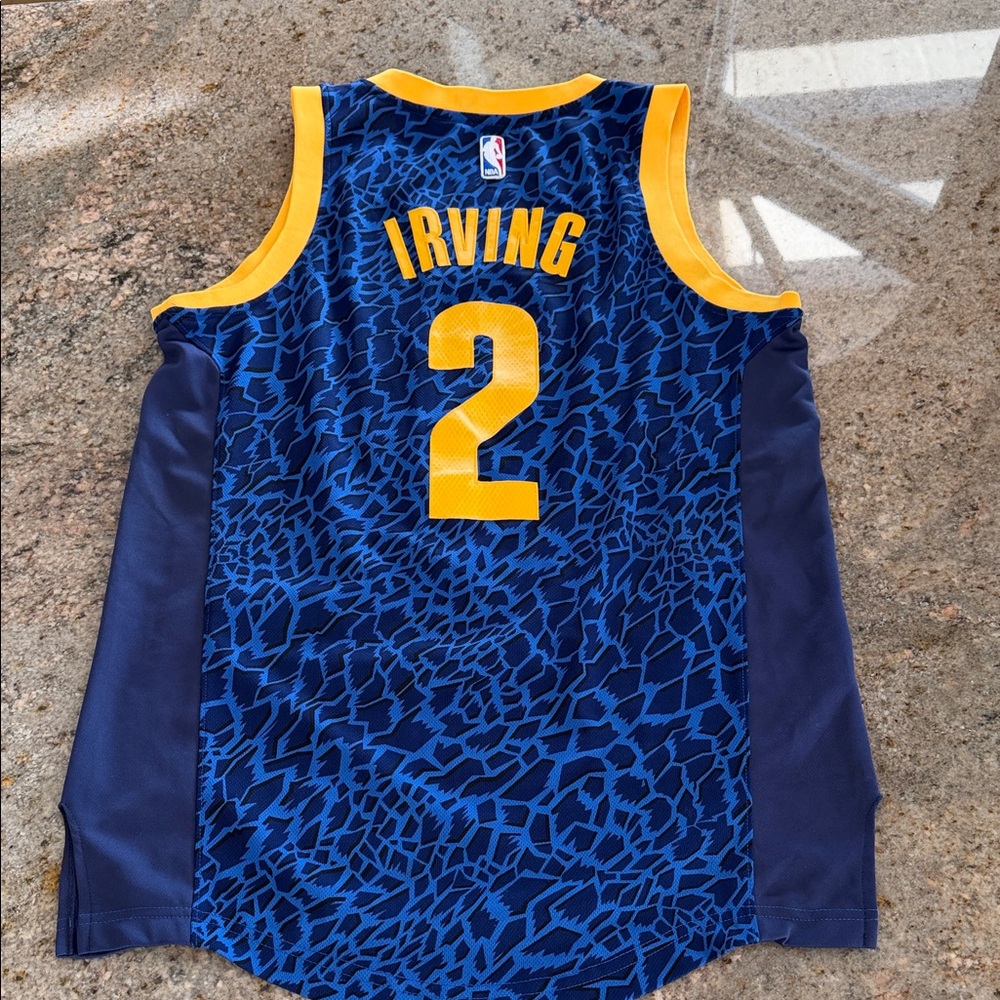 Irving Cavaliers Jersey Adidas Blue and Yellow Jersey
